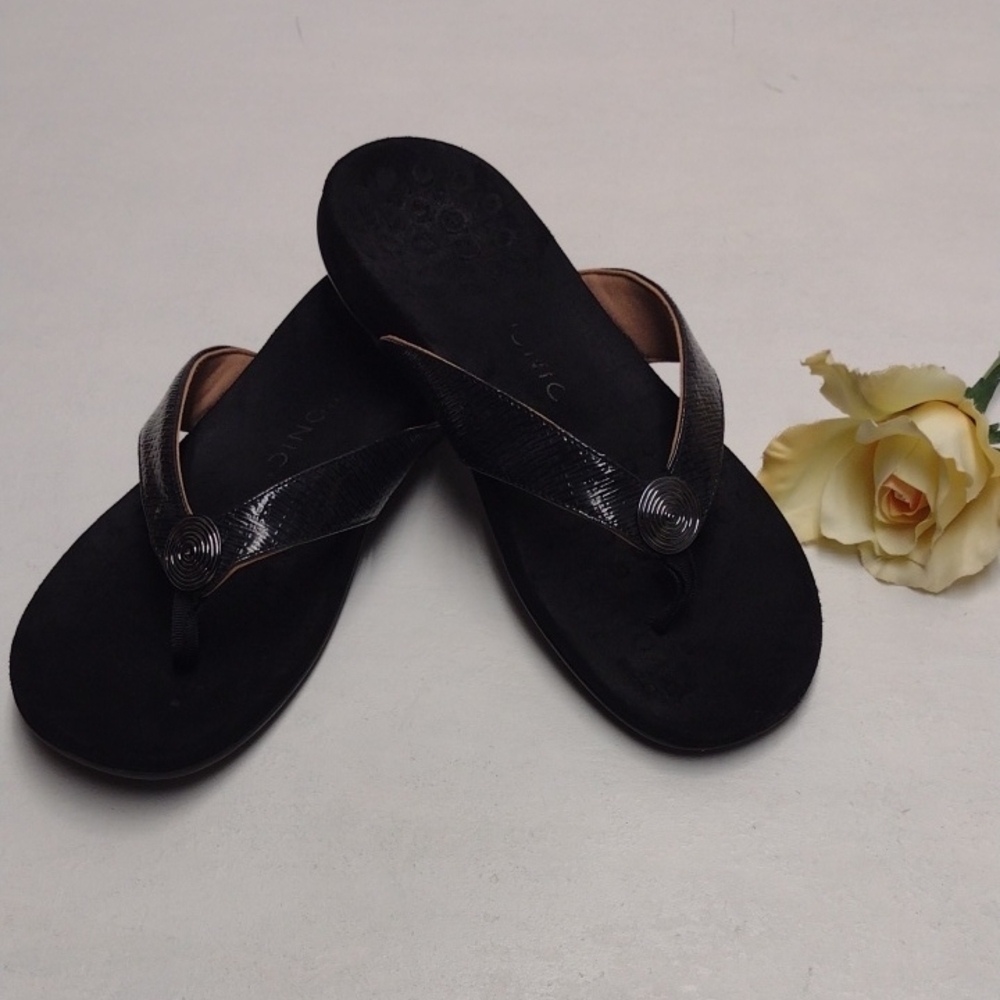 Vionic Black Sandals Classic Thong Style